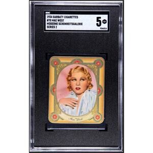 1934 Garbaty Cigarettes #70 Mae West Moderne Schonheitsgalerie Series 2 SGC 5
